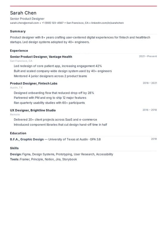 Canadian Resume resume template preview