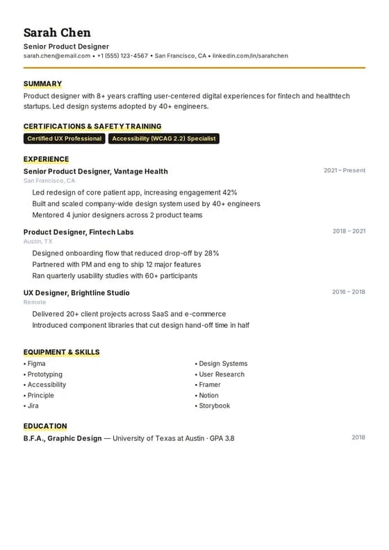 Construction Resume resume template preview
