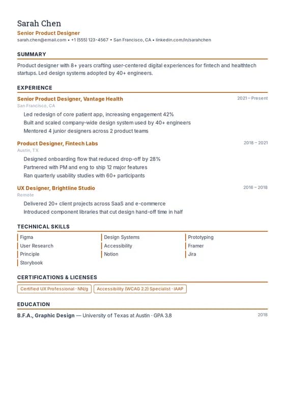 Engineer Resume resume template preview