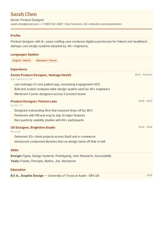 Hospitality Resume resume template preview