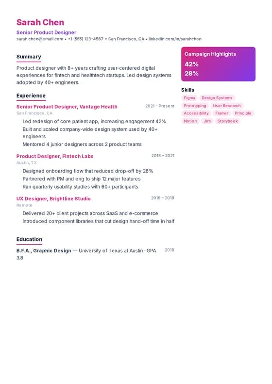 Marketing Resume resume template preview