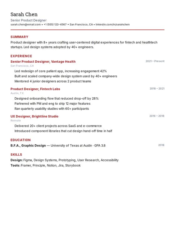 Russian CV Format resume template preview