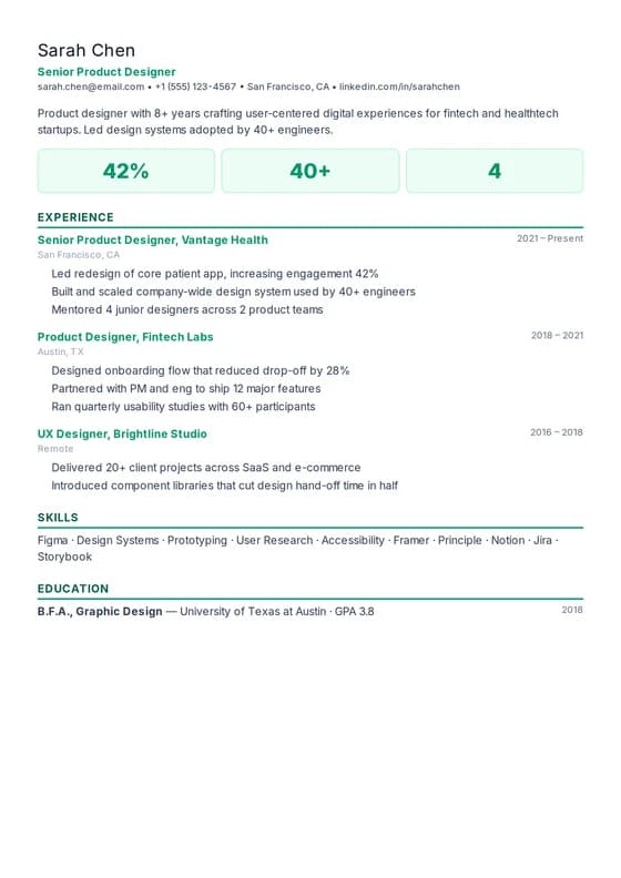 Sales Resume resume template preview