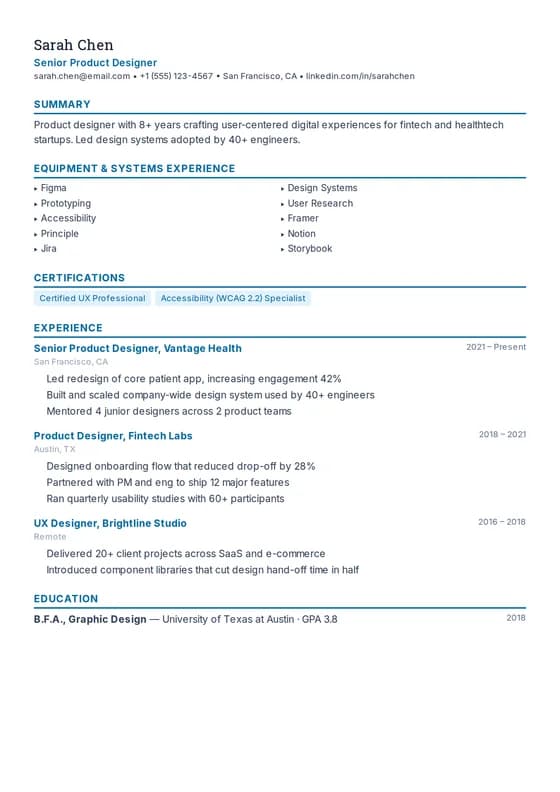 Technician Resume resume template preview